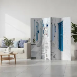 Wohnen Breiter Raumtrenner in Weiß & Blau - Malta