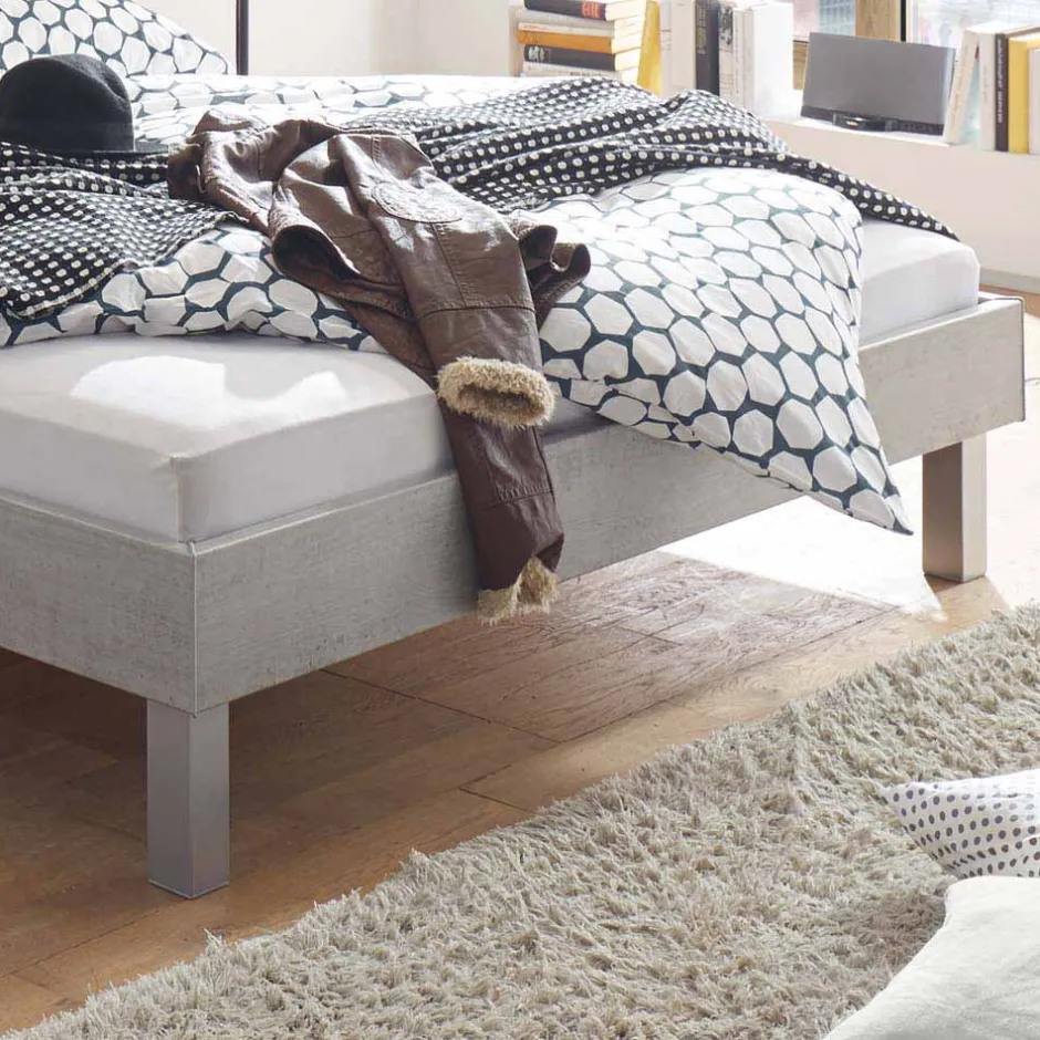 Breites Bett Cabelia in Beton Optik Dekor Grau^Wohnen Discount