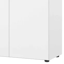 Wohnen Büro Highboard in Weiß mit schwarzen Griffen - Sparkle