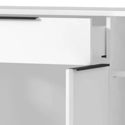 Wohnen Büro Highboard in Weiß mit schwarzen Griffen - Sparkle