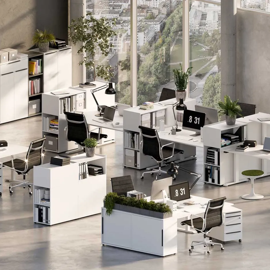 Büro Raumteiler Regal in Weiß - Sparkle^Wohnen Sale