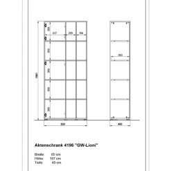Wohnen Büro Regal mit Türen Set - Ziharo (zweiteilig)