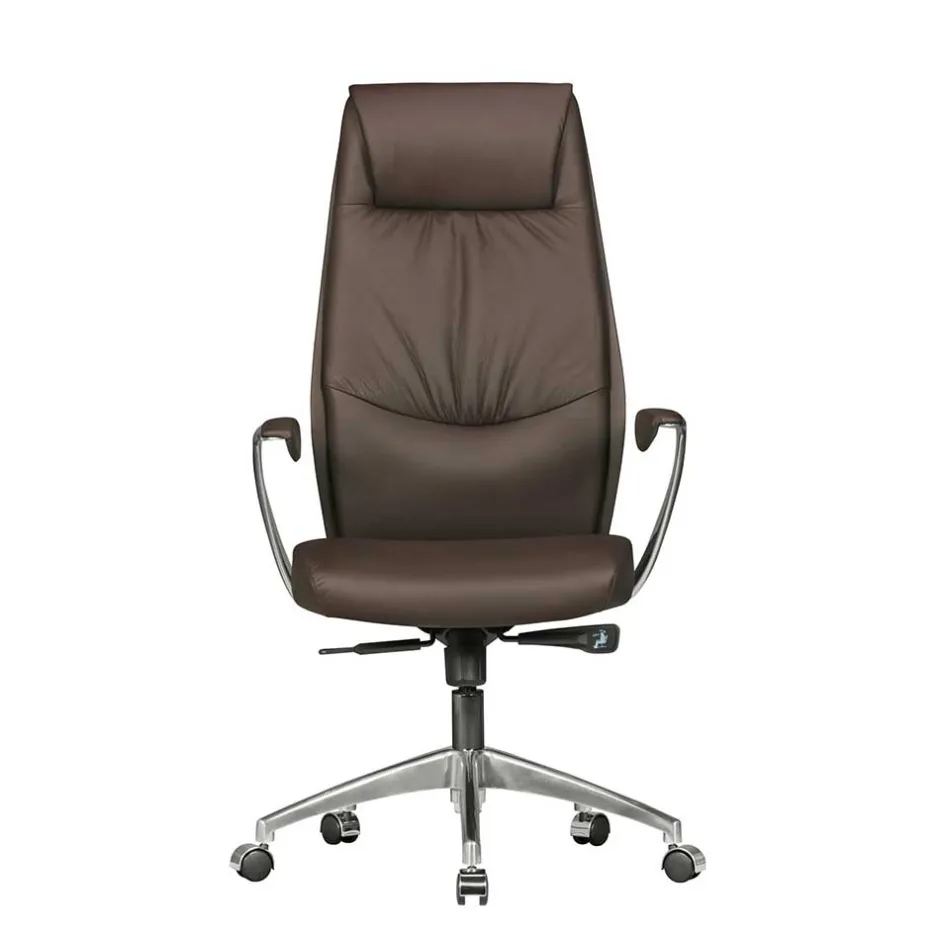 Wohnen Büro Schreibtischsessel in Braun Leder - Mallavi