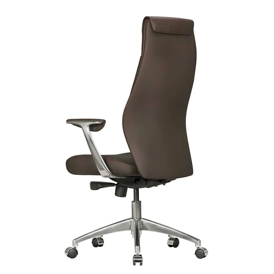 Wohnen Büro Schreibtischsessel in Braun Leder - Mallavi