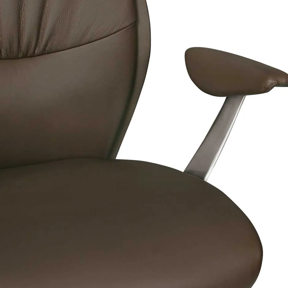 Wohnen Büro Schreibtischsessel in Braun Leder - Mallavi