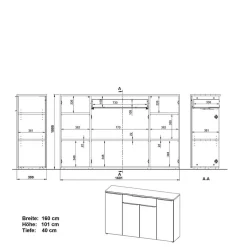 Wohnen Büroeinrichtung Möbel Set - Tila (vierteilig)