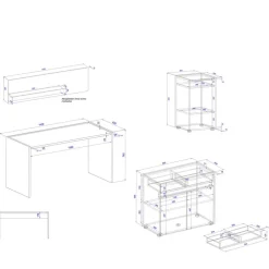 Wohnen Büromöbel Kombination modern - Nonessia (vierteilig)