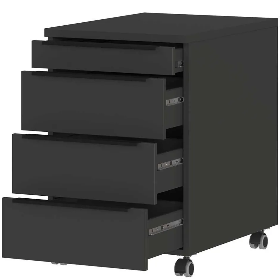 Wohnen Büromöbel Set in Dunkelgrau - Tila (vierteilig)