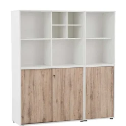 Büroschrank in Weiß & Wildeiche Dekor - Laganzo^Wohnen Clearance