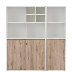 Büroschrank in Weiß & Wildeiche Dekor - Laganzo^Wohnen Clearance