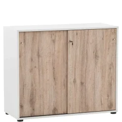 Büroschrank in Weiß & Wildeiche Dekor - Laganzo^Wohnen Clearance