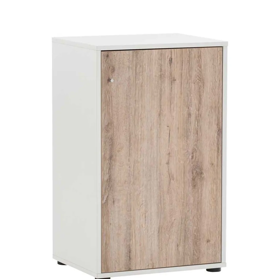 Büroschrank in Weiß & Wildeiche Dekor - Laganzo^Wohnen Clearance