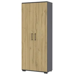 Wohnen Büroschrank in Wildeiche & Dunkelgrau - Disgano