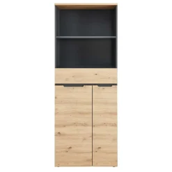 Wohnen Büroschrank mit 2 Fächern und 2 Türen und Schublade - Kuetra