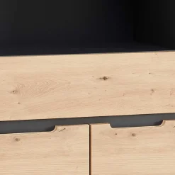 Wohnen Büroschrank mit 2 Fächern und 2 Türen und Schublade - Kuetra