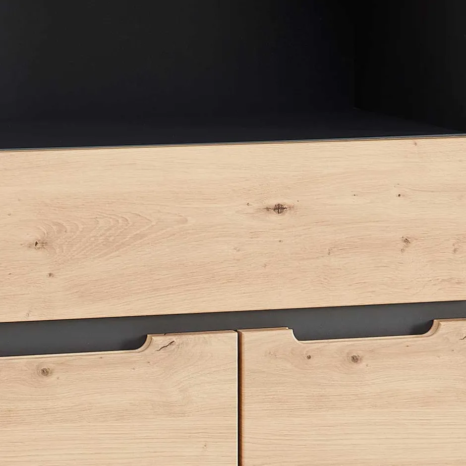 Wohnen Büroschrank mit 2 Fächern und 2 Türen und Schublade - Kuetra