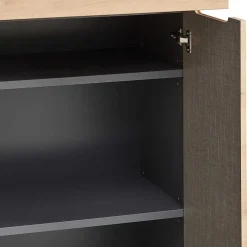 Wohnen Büroschrank mit 2 Fächern und 2 Türen und Schublade - Kuetra