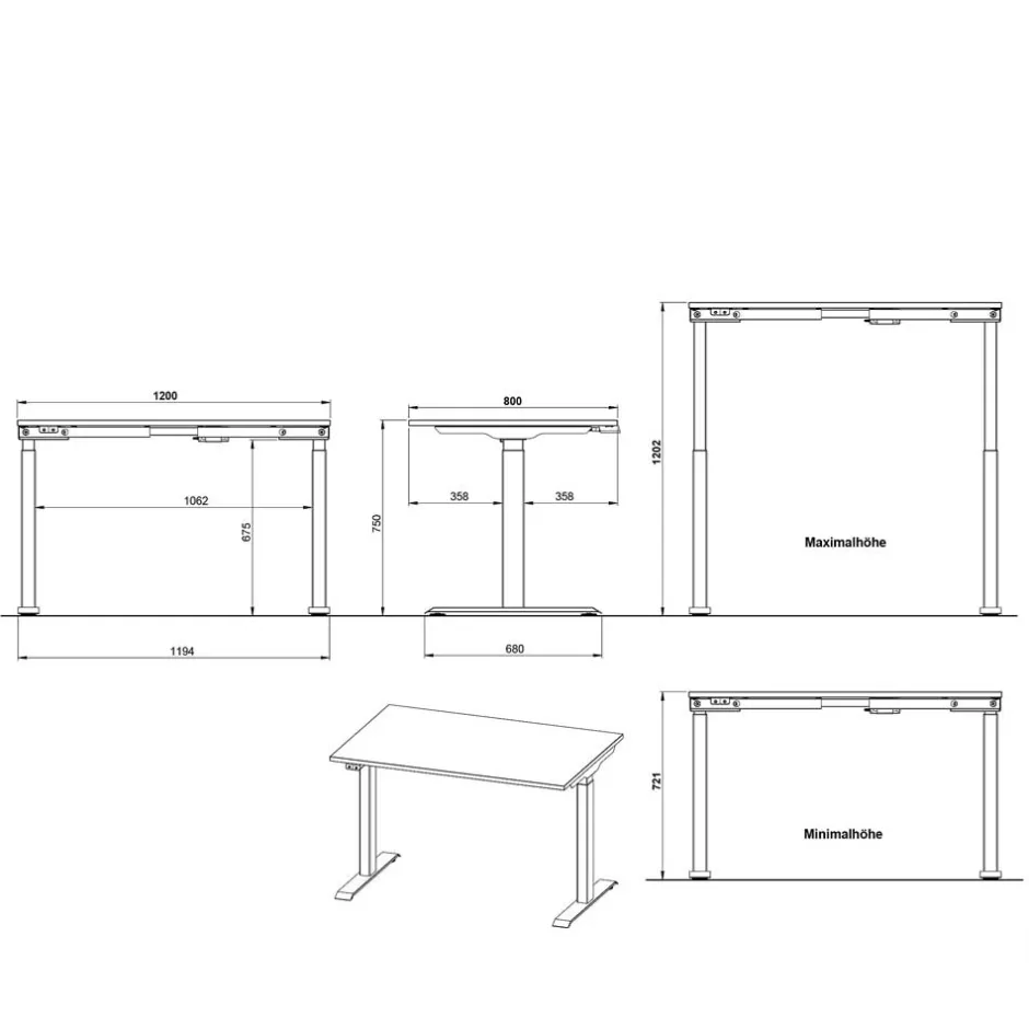 Bürotisch elektrisch höhenverstellbar - Espnoz^Wohnen Discount