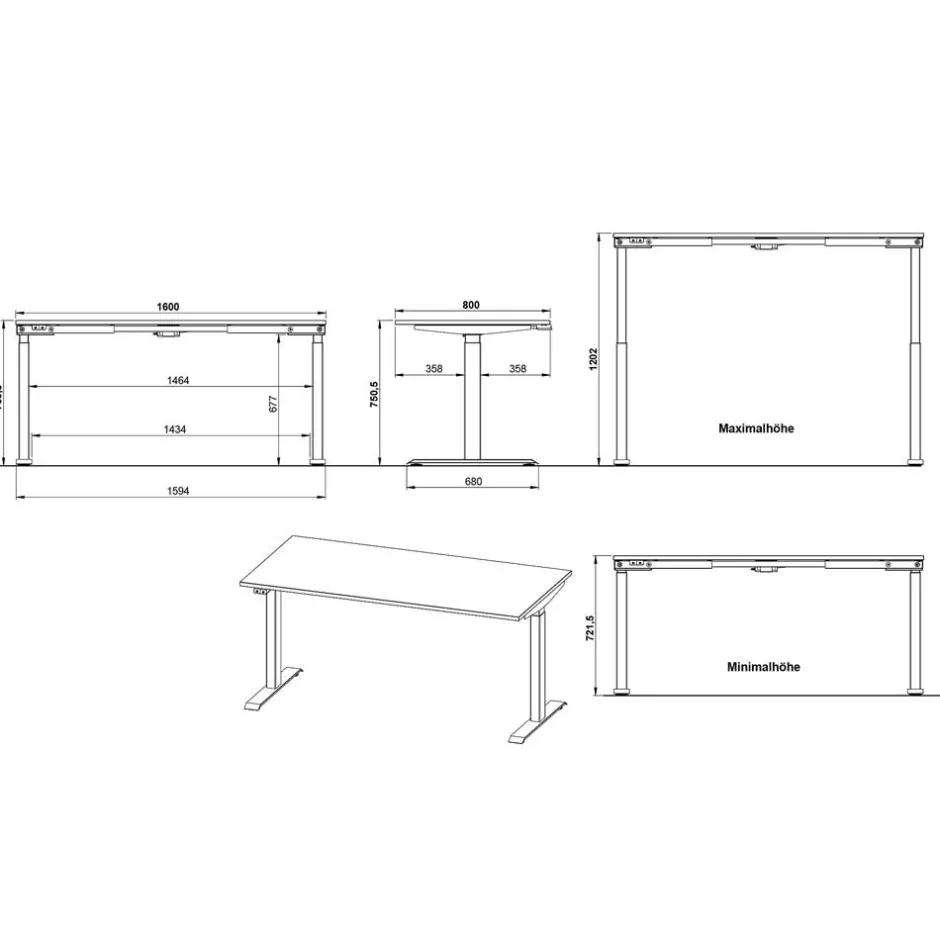 Bürotisch elektrisch höhenverstellbar - Espnoz^Wohnen Discount