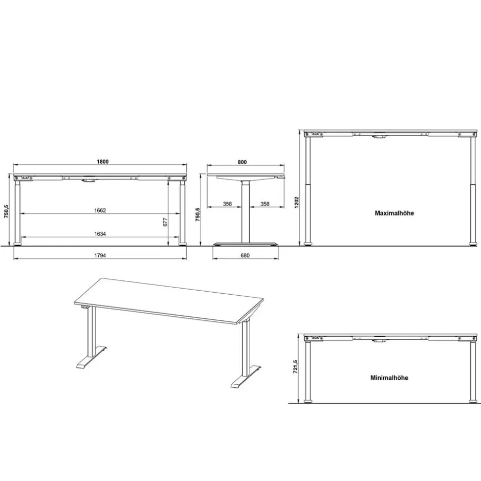 Bürotisch elektrisch höhenverstellbar - Espnoz^Wohnen Discount
