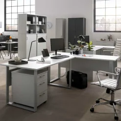 Wohnen Bürotisch Schreibtisch in Lichtgrau - Bowsla