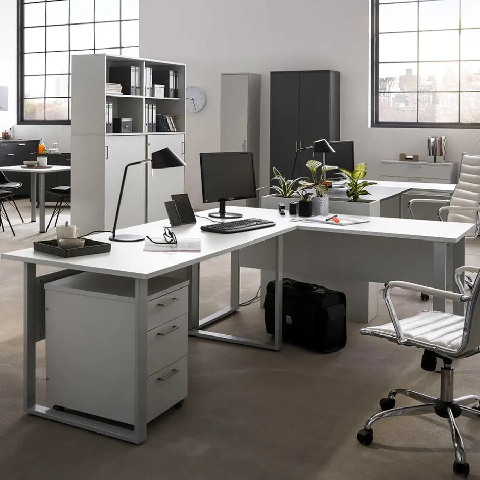 Wohnen Bürotisch Schreibtisch in Lichtgrau - Bowsla