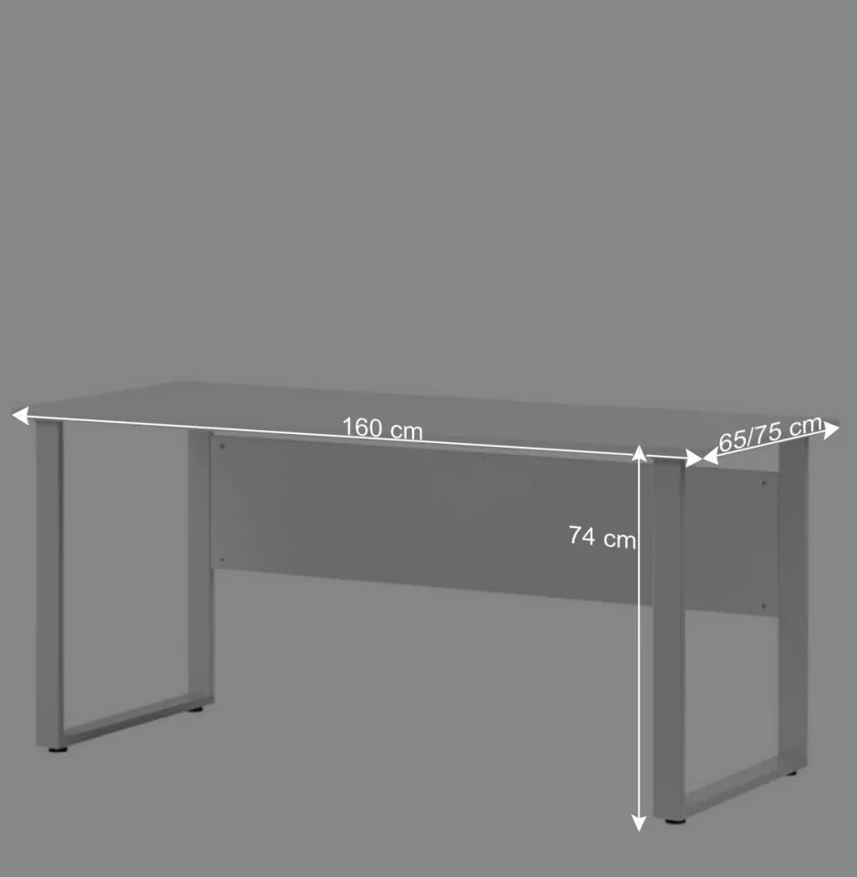 Wohnen Bürotisch Schreibtisch in Lichtgrau - Bowsla