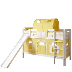 Buche Doppelhochbett in Weiß & Gelb - Linus^Wohnen Outlet