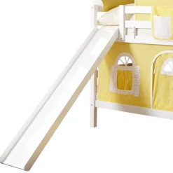 Buche Doppelhochbett in Weiß & Gelb - Linus^Wohnen Outlet