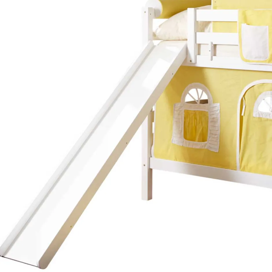 Buche Doppelhochbett in Weiß & Gelb - Linus^Wohnen Outlet