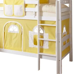 Buche Doppelhochbett in Weiß & Gelb - Linus^Wohnen Outlet