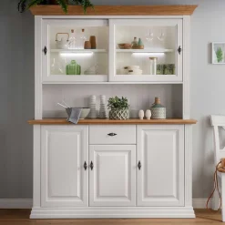 Wohnen Buffetschrank in Weiß & Eichefarben - Henry