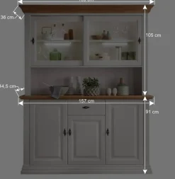 Wohnen Buffetschrank in Weiß & Eichefarben - Henry
