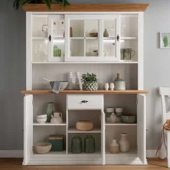 Wohnen Buffetschrank in Weiß & Eichefarben - Henry