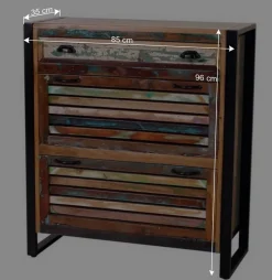 Wohnen Bunte Flurmöbel im Shabby Chic - Vosbadus (vierteilig)