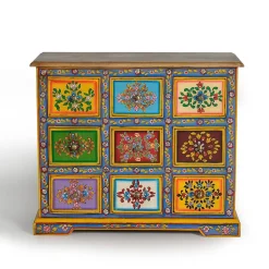 Bunte Kommode mit neun Schubladen - Leverias^Wohnen Best