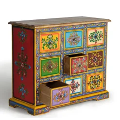 Bunte Kommode mit neun Schubladen - Leverias^Wohnen Best