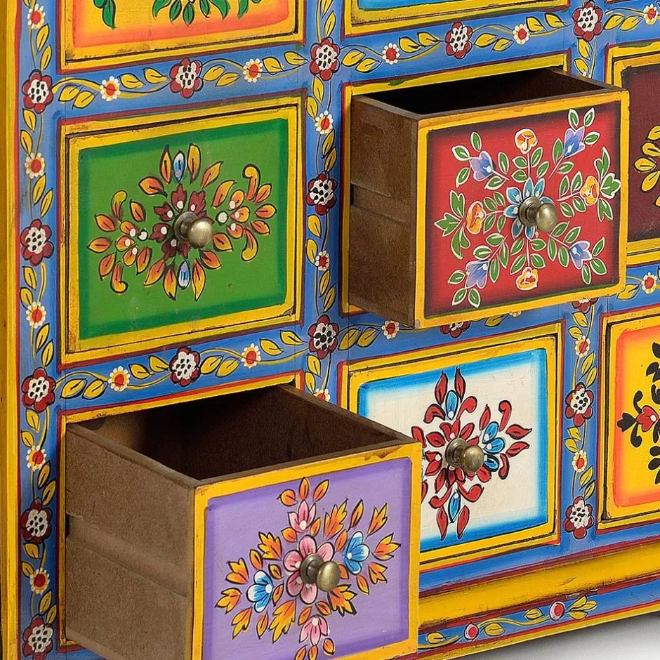 Bunte Kommode mit neun Schubladen - Leverias^Wohnen Best