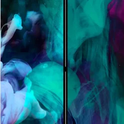 Wohnen Bunter Paravent in Blau Grün Pink Rot - Tageda