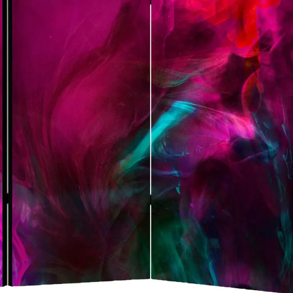 Wohnen Bunter Paravent in Blau Grün Pink Rot - Tageda