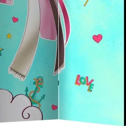 Bunter Paravent mit Manga Mädchen Motiv - Vinales^Wohnen Sale