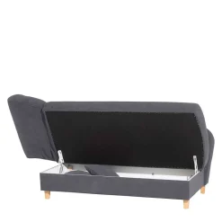 Wohnen Chaiselongue in Anthrazit mit Buche - Adelina