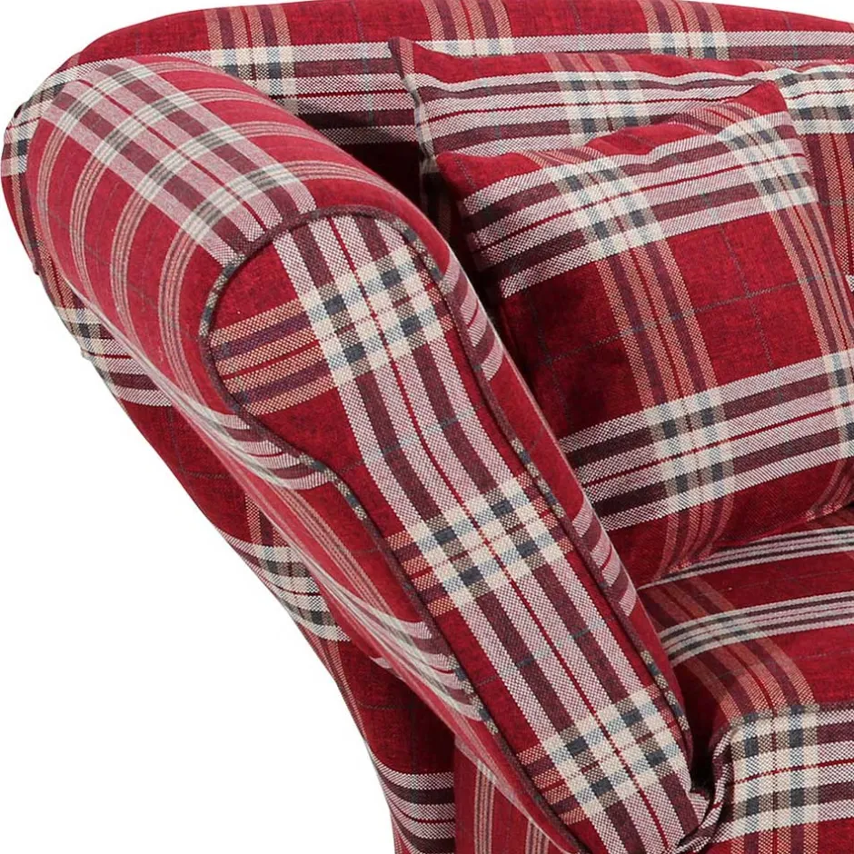 Wohnen Chaiselongue mit Karomuster in Rot Weiß - Apel