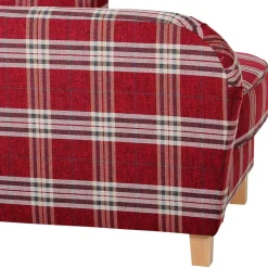 Wohnen Chaiselongue mit Karomuster in Rot Weiß - Apel