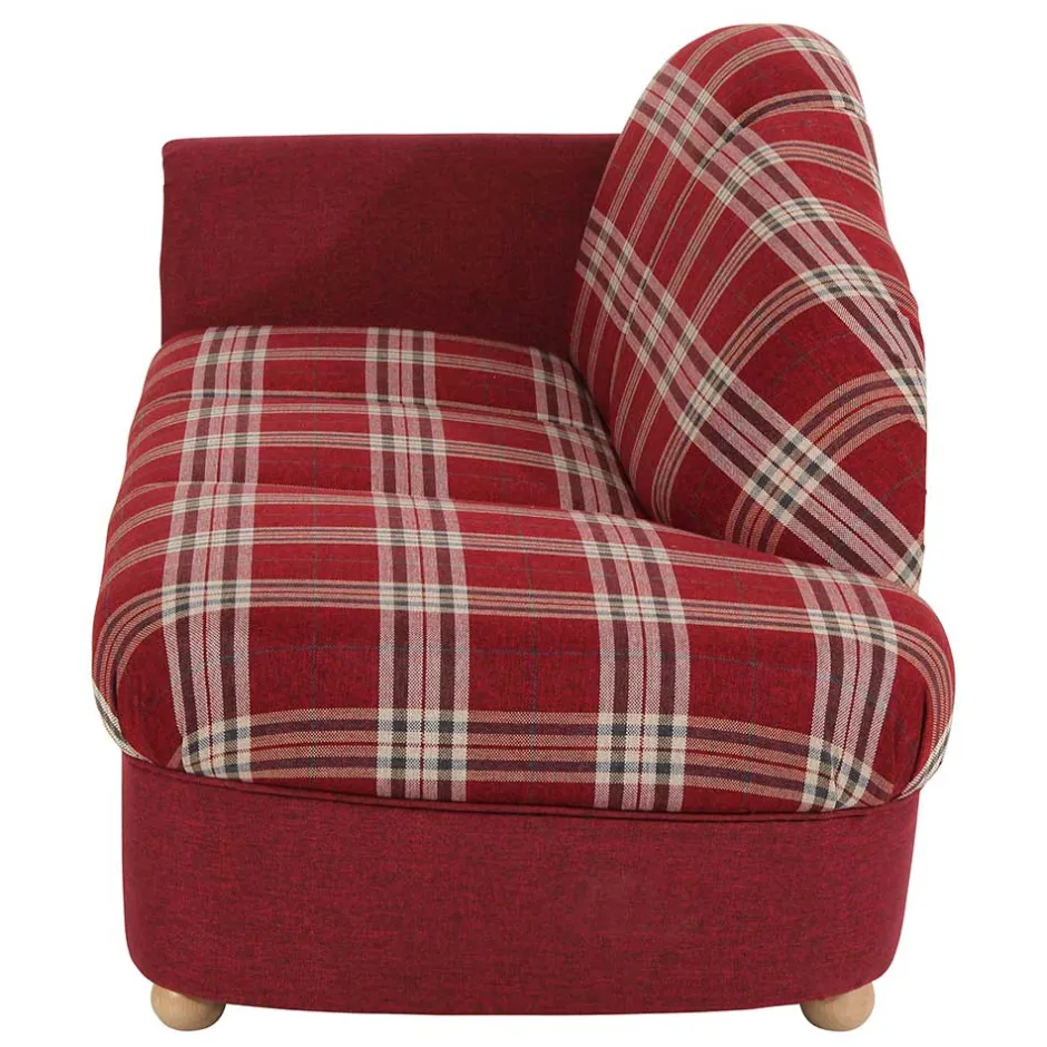 Chaiselongue mit Karostoff in Rot - Lyatea^Wohnen Hot