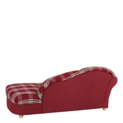 Chaiselongue mit Karostoff in Rot - Lyatea^Wohnen Hot