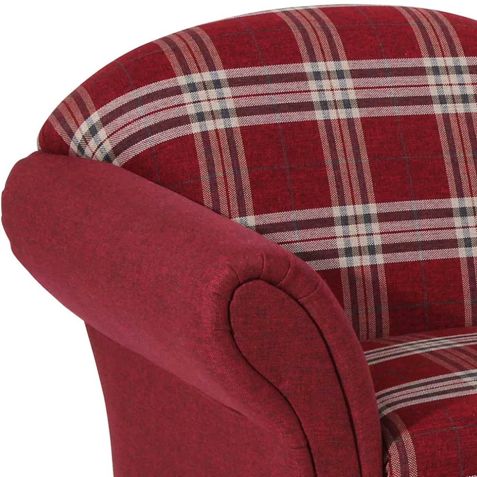 Chaiselongue mit Karostoff in Rot - Lyatea^Wohnen Hot