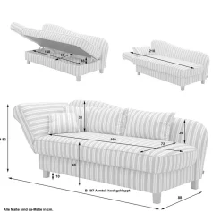 Wohnen Chaiselongue mit Streifenmuster - Texicano