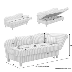 Wohnen Chaiselongue mit Streifenmuster - Texicano