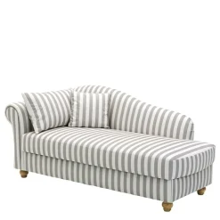 Chaiselongue mit Streifen in Weiß Braun - Adendro^Wohnen Clearance